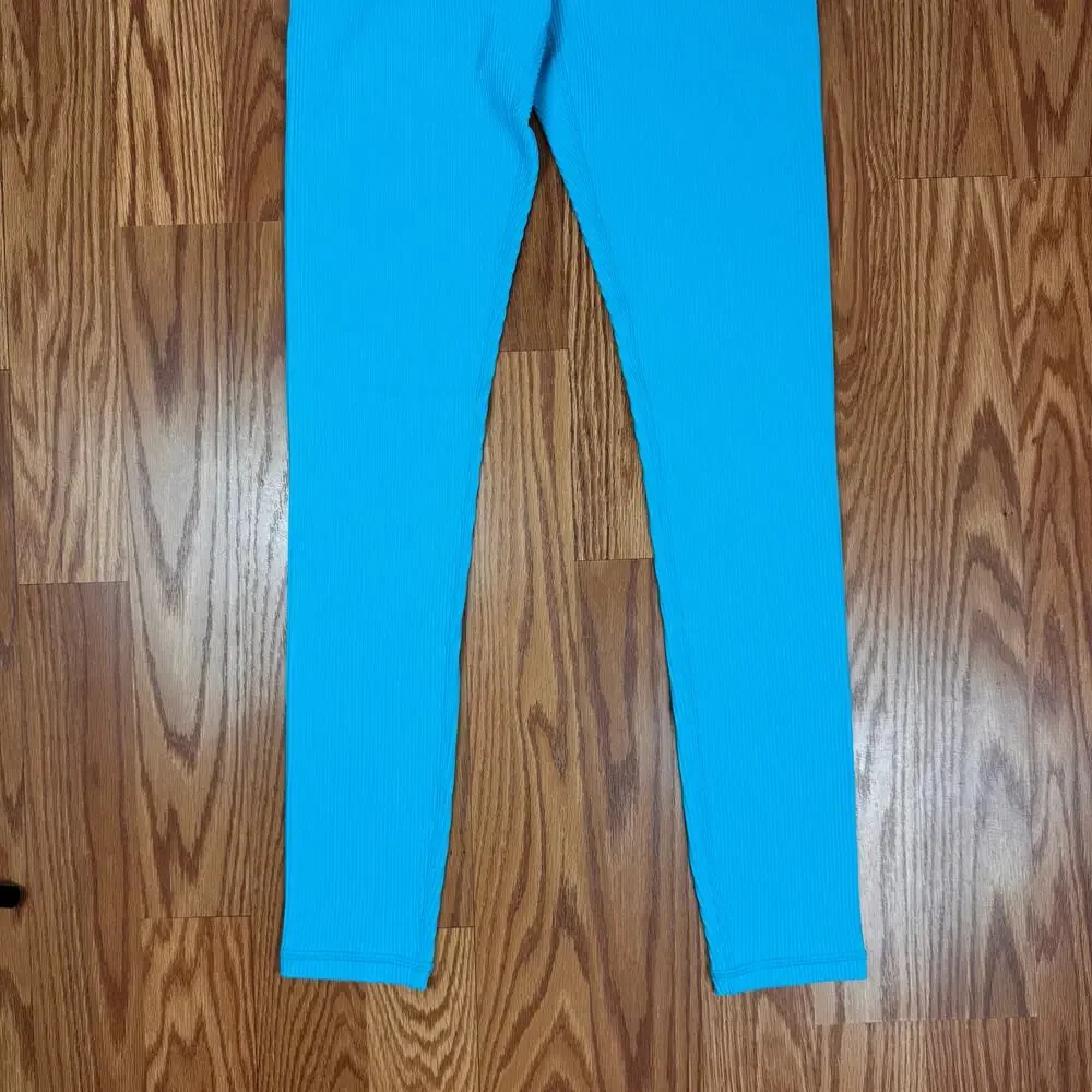 NWT Athleta Elation Rib Tight Bright Blue Leggings Womens Sz M TALL